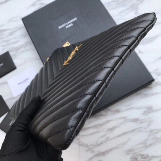 Replica YSL Saint Laurent Custodia per tablet Monogram Matelasse nera