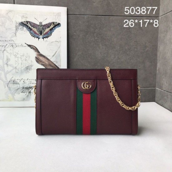 Replica Borsa a tracolla Ophidia Piccola 503878 Borgogna