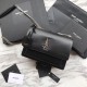 Replica Borsa YSL Saint Laurent Medium Sunset liscia nera argento