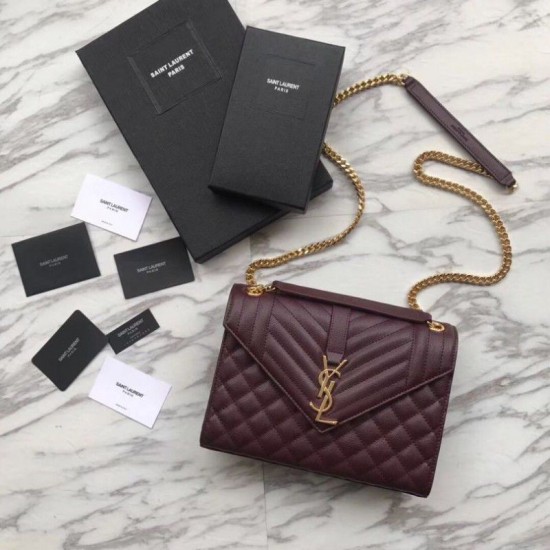 Replica Busta YSL Saint Laurent Piccola borsa Grain Embossed Claret Replica Busta YSL Saint Laurent Piccola borsa Grain Embossed Claret