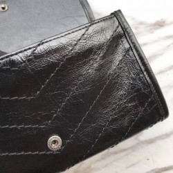 Replica Portafoglio YSL Saint Laurent Niki grande stropicciata nera Replica Portafoglio YSL Saint Laurent Niki grande stropicciata nera