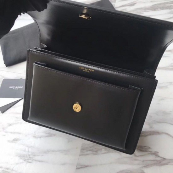 Replica Borsa YSL Saint Laurent Sunset Medium liscia oro nero