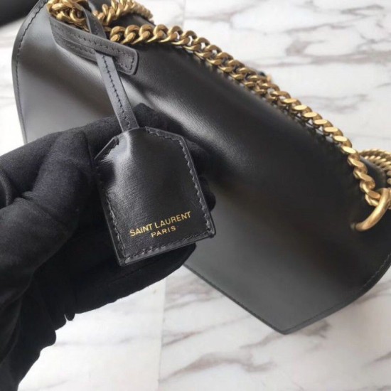 Replica Borsa YSL Saint Laurent Sunset Medium liscia oro nero