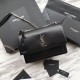 Replica Borsa YSL Saint Laurent Medium Sunset liscia nera argento