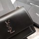 Replica Borsa YSL Saint Laurent Medium Sunset liscia nera argento