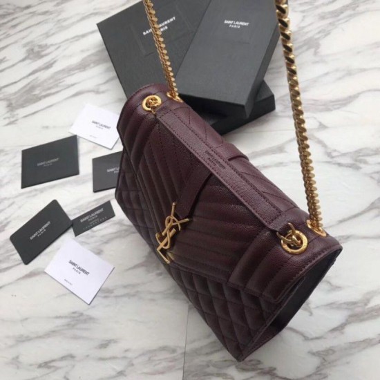 Replica Busta YSL Saint Laurent Piccola borsa Grain Embossed Claret Replica Busta YSL Saint Laurent Piccola borsa Grain Embossed Claret