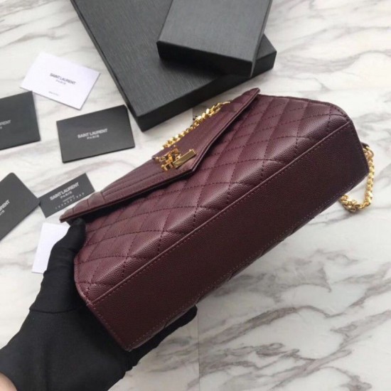 Replica Busta YSL Saint Laurent Piccola borsa Grain Embossed Claret Replica Busta YSL Saint Laurent Piccola borsa Grain Embossed Claret