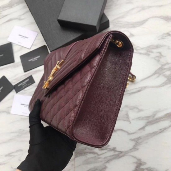 Replica Busta YSL Saint Laurent Piccola borsa Grain Embossed Claret Replica Busta YSL Saint Laurent Piccola borsa Grain Embossed Claret
