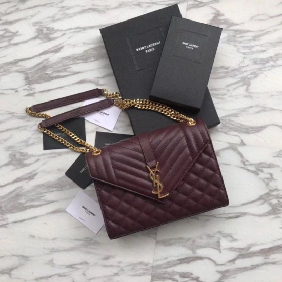 Replica Busta YSL Saint Laurent Piccola borsa Grain Embossed Claret Replica Busta YSL Saint Laurent Piccola borsa Grain Embossed Claret