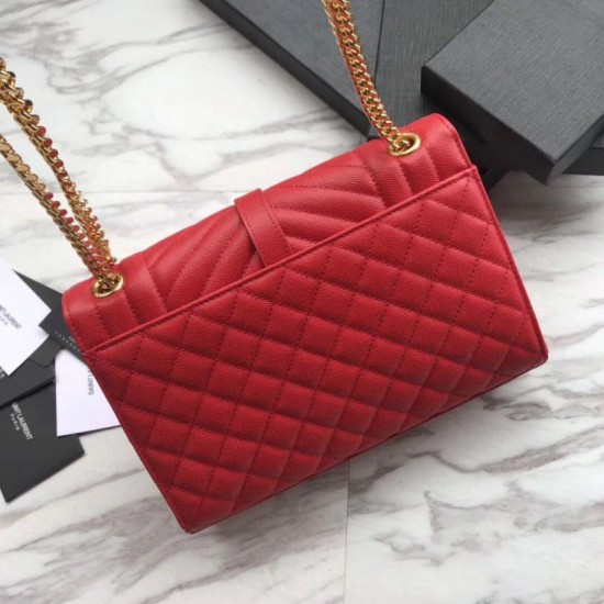 Replica Busta YSL Saint Laurent Piccola borsa Grain rosso goffrato