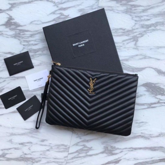 Replica YSL Saint Laurent Custodia per tablet Monogram Matelasse nera