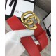 Replica Cintura in cuoio con doppia fibbia G Rosso