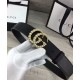 Replica Cintura in pelle con perla Double G Nero Replica Cintura in pelle con perla Double G Nero