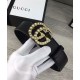 Replica Cintura in pelle con perla Double G Nero Replica Cintura in pelle con perla Double G Nero