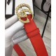 Replica Cintura in pelle con perla Double G Red Replica Cintura in pelle con perla Double G Red