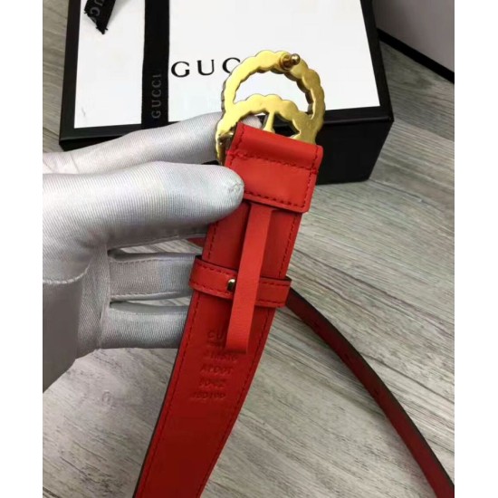 Replica Cintura in pelle con perla Double G Red Replica Cintura in pelle con perla Double G Red