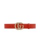Replica Cintura in pelle con perla Double G Red Replica Cintura in pelle con perla Double G Red