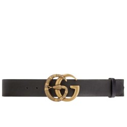 Replica Cinture con fibbia a doppia G con serpente Nero