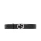 Replica Cinture Cuoio Signature in cuoio Nero Argento Nero