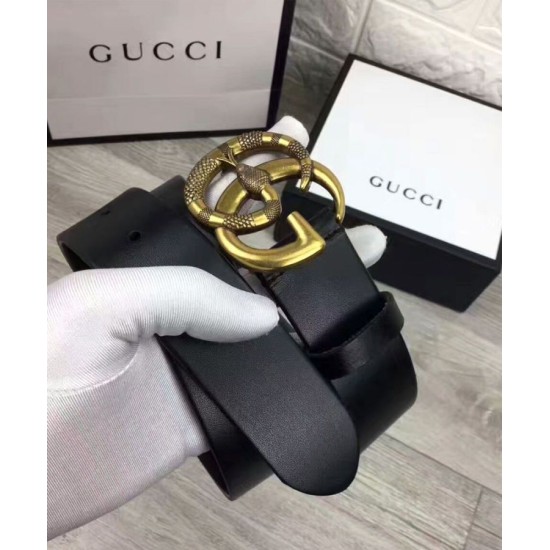 Replica Cinture con fibbia a doppia G con serpente Nero
