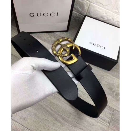 Replica Cinture con fibbia a doppia G con serpente Nero
