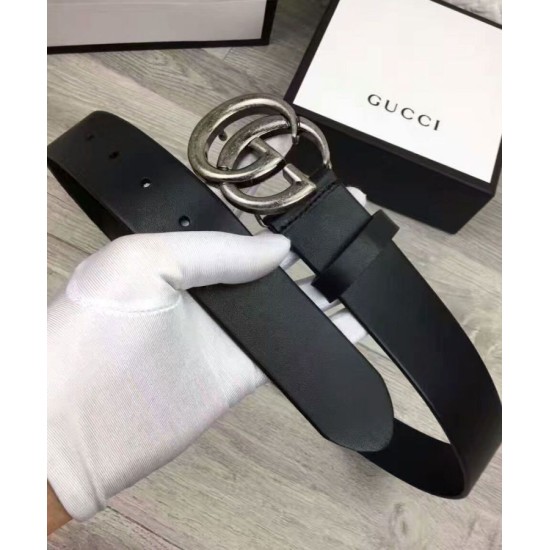 Replica Cinture con fibbia a doppia G Nero