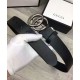 Replica Cinture con fibbia a doppia G Nero