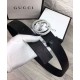 Replica Cinture Cuoio Signature in cuoio Nero Argento Nero