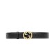 Replica Cuoio Signature in cuoio Cintura Nera Oro