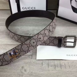 Replica Tiger stampa GG Supreme cintura Caffè