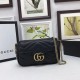 Replica GG Marmont matelasse Borsa in pelle Super Mini 476433 Nero