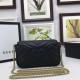 Replica GG Marmont matelasse Borsa in pelle Super Mini 476433 Nero