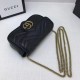 Replica GG Marmont matelasse Borsa in pelle Super Mini 476433 Nero