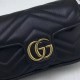 Replica GG Marmont matelasse Borsa in pelle Super Mini 476433 Nero