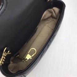 Replica GG Marmont matelasse Borsa in pelle Super Mini 476433 Nero