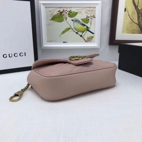 Replica GG Marmont matelasse Borsa in pelle Super Mini 476433 Rosa