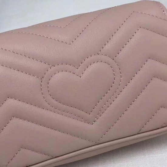 Replica GG Marmont matelasse Borsa in pelle Super Mini 476433 Rosa