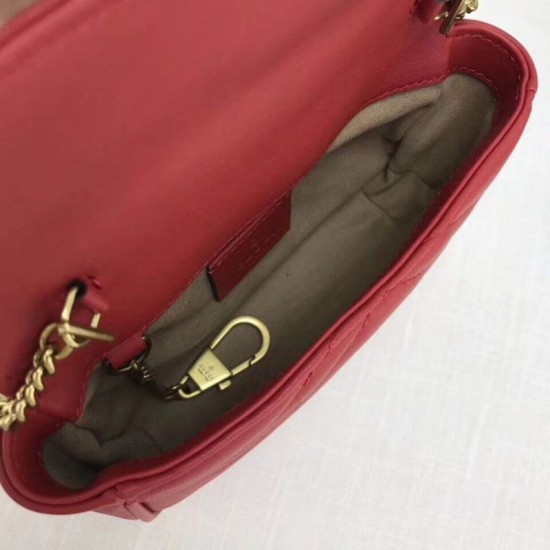 Replica GG Marmont matelasse Borsa in pelle Super Mini 476433 Rosso