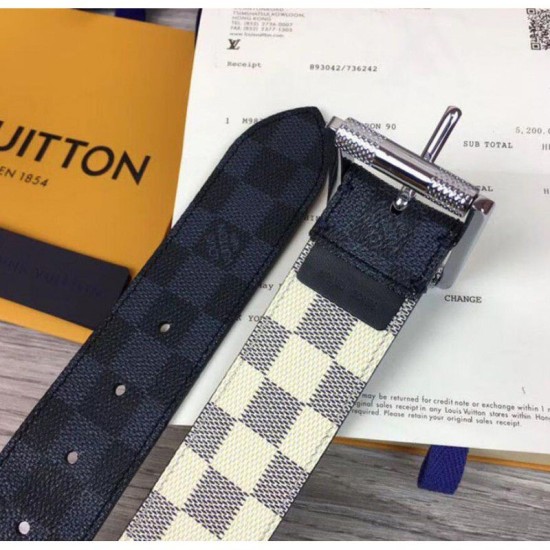 Replica M0040Q Reverso 40mm Damier Azur e Damier Graphite Canvas Buckle