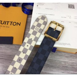 Replica Reverso 40mm Damier Azur e Damier Graphite Canvas Gold Buckle