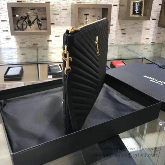 Replica Pochette Saint Laurent nera con hardware oro