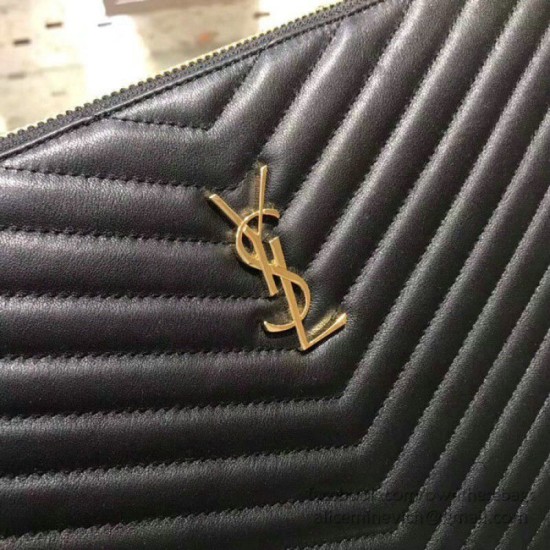 Replica Pochette Saint Laurent nera con hardware oro