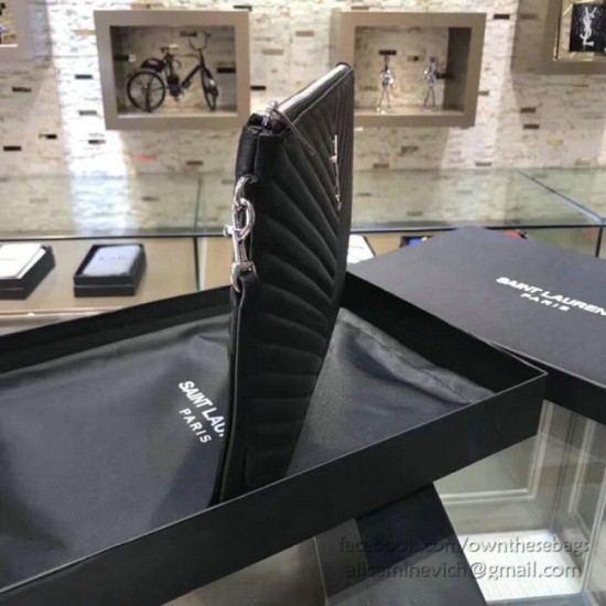 Replica Pochette Saint Laurent nera con hardware argento