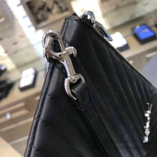 Replica Pochette Saint Laurent nera con hardware argento