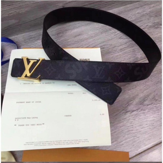 Replica Supreme x Monogram Belt Fibbia in oro nero
