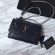 Replica Borsa YSL Saint Laurent Media da sole lucida blu coccodrillo a rilievo