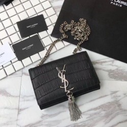 Replica Borse YSLSaint Laurent Piccolo Kate Monogram Nappa in nappa nera