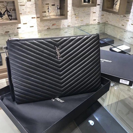 Replica Pochette Saint Laurent nera con hardware argento