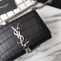 Replica Borse YSLSaint Laurent Piccolo Kate Monogram Nappa in nappa nera