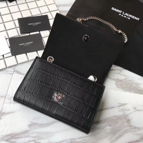 Replica Borse YSLSaint Laurent Piccolo Kate Monogram Nappa in nappa nera